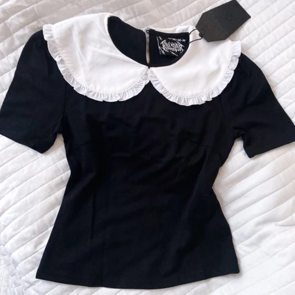 Killstar Ruby Lace Collar Top XS